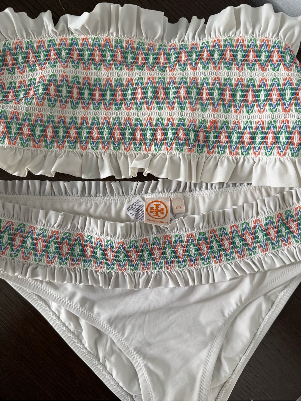 Tory Burch Smocked Bikini Top